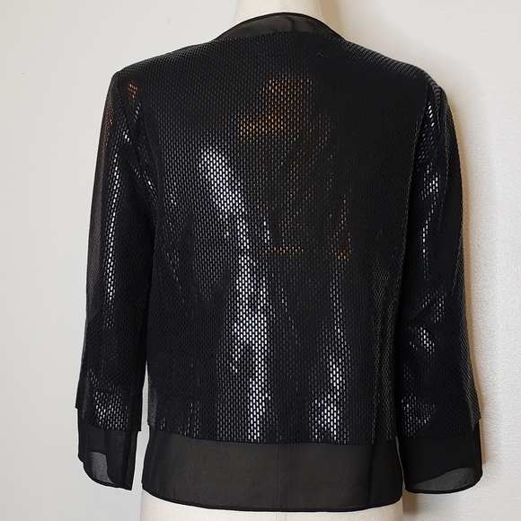$686 AUTHENTIC RARE St. John Couture Shimmer Sequin Crop Blazer Evening Luxury - Picture 5 of 15